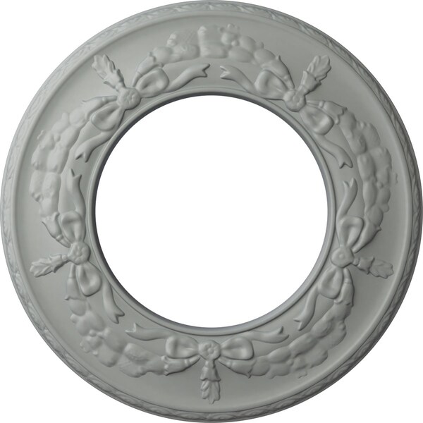 Ekena Millwork Salem Ceiling Medallion (Fits Canopies up to 7 1/8"), 13 1/4"OD x 7 1/8"ID x 7/8"P, Primed White CM13SA - main